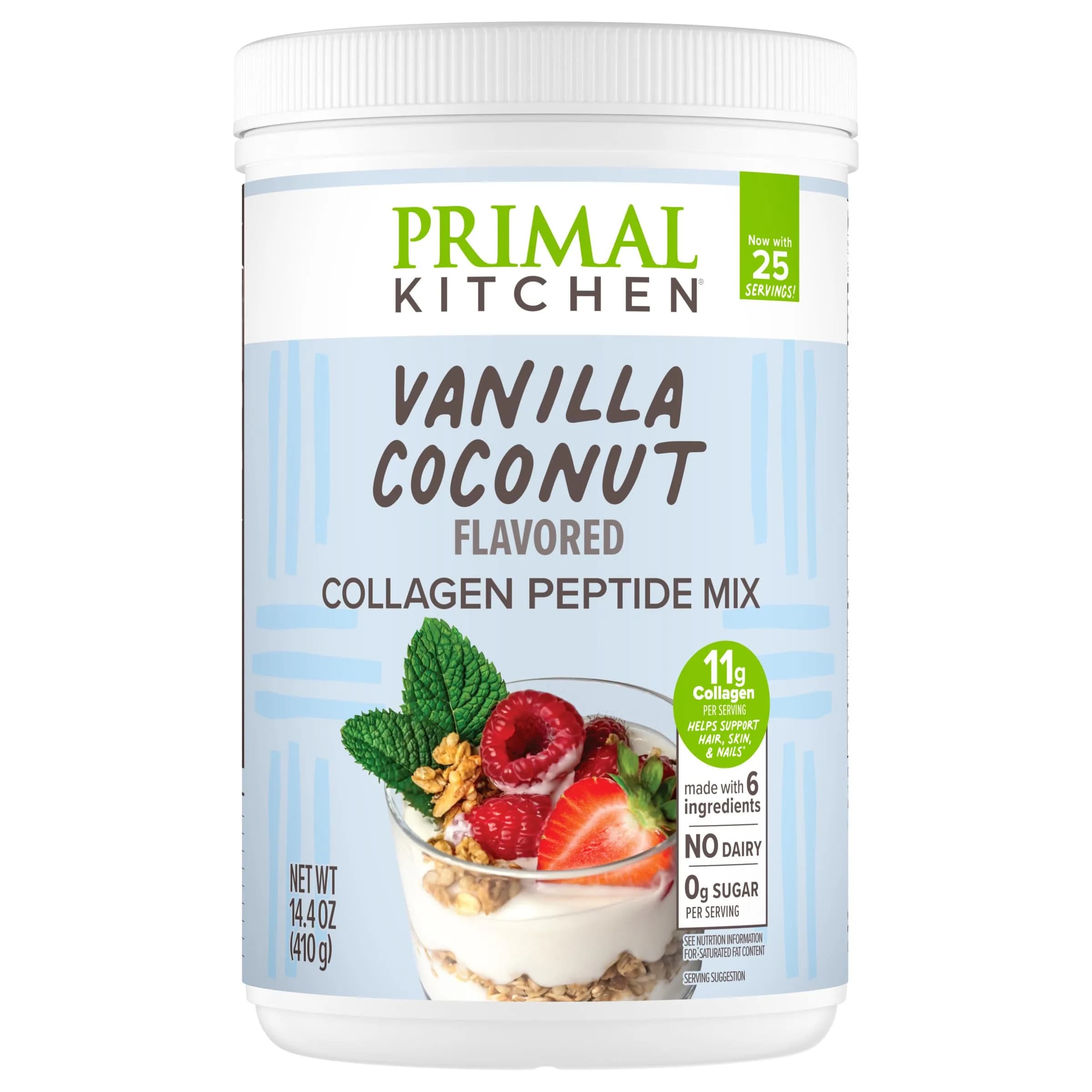 Primal Kitchen Vanilla Collagen Fuel Drink Mix 14.4 oz (408g) | 11g Collagen Peptides Per Serving - main product image