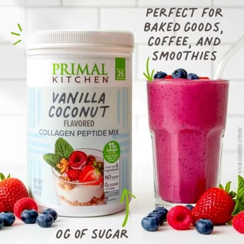 Primal Kitchen Vanilla Collagen Fuel Drink Mix 14.4 oz (408g) | 11g Collagen Peptides Per Serving thumbnail 4