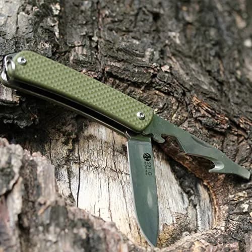 Ruike Small Keychain Knife for Men,Women Gifts,5 in1 Multitool, 12C27 Steel,Mini EDC Tactical Folding Pocket Knives Camping Key Tool,Multifunction,Scissors,Screwdriver,Bottle Opener,Cute Outdoor Gear | Compact & Multifunctional thumbnail 9