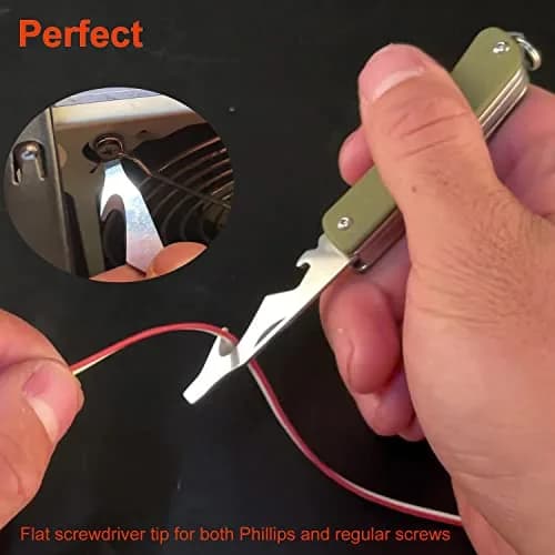 Ruike Small Keychain Knife for Men,Women Gifts,5 in1 Multitool, 12C27 Steel,Mini EDC Tactical Folding Pocket Knives Camping Key Tool,Multifunction,Scissors,Screwdriver,Bottle Opener,Cute Outdoor Gear | Compact & Multifunctional thumbnail 3