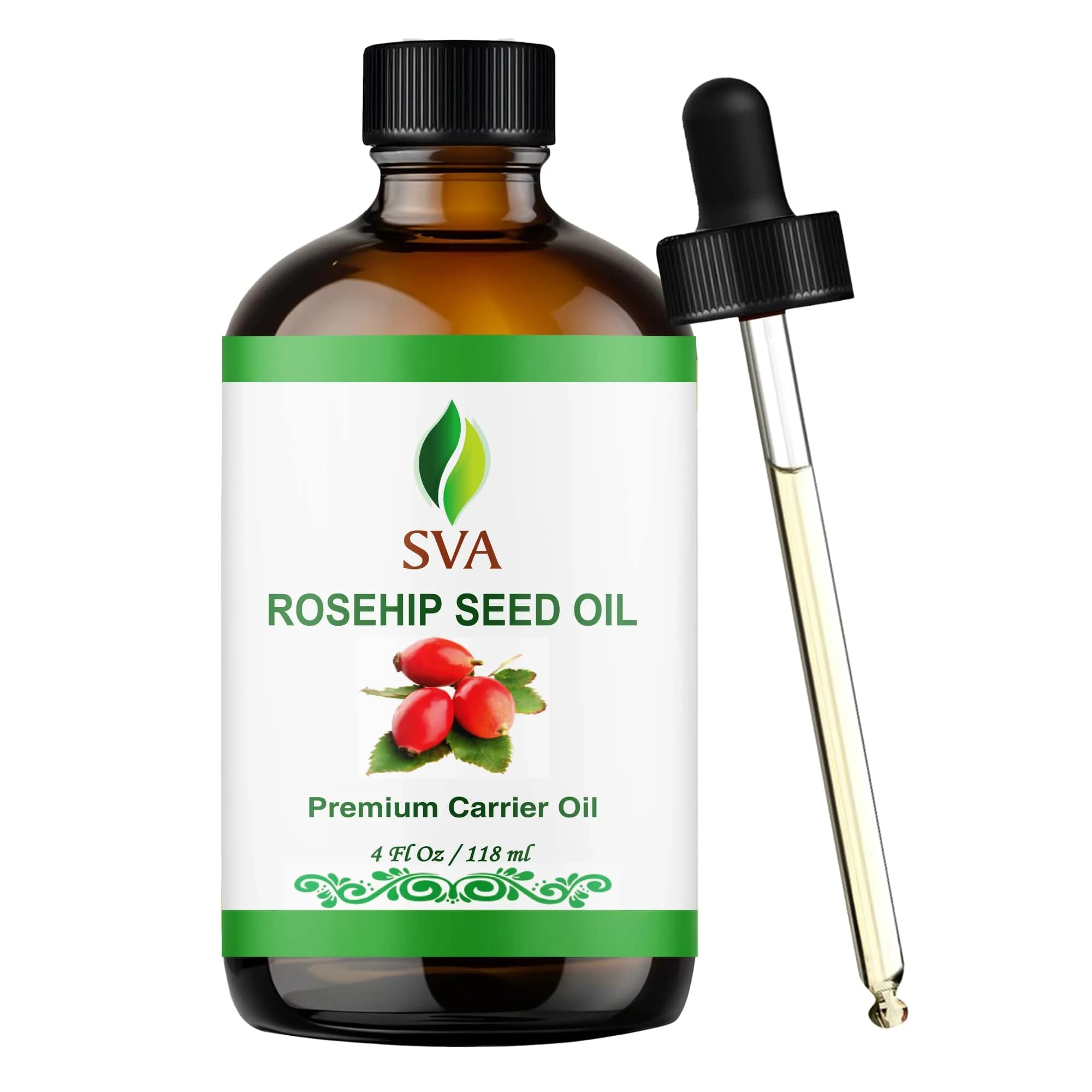 SVA Organics Rue Essential Oil 0.33 Fl Oz (10 ml) - Pure & Natural Aromatherapy Oil — Rosehip / 4 Fl Oz