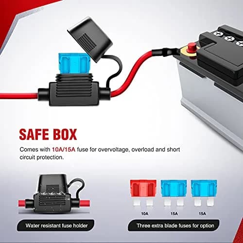 Nilight NI-WA 06 LED Light Bar Wiring Harness Kit with 2 Leads, 12V On/Off Switch, Relay & Fuse | 3.05 m (10 ft) Cable thumbnail 2