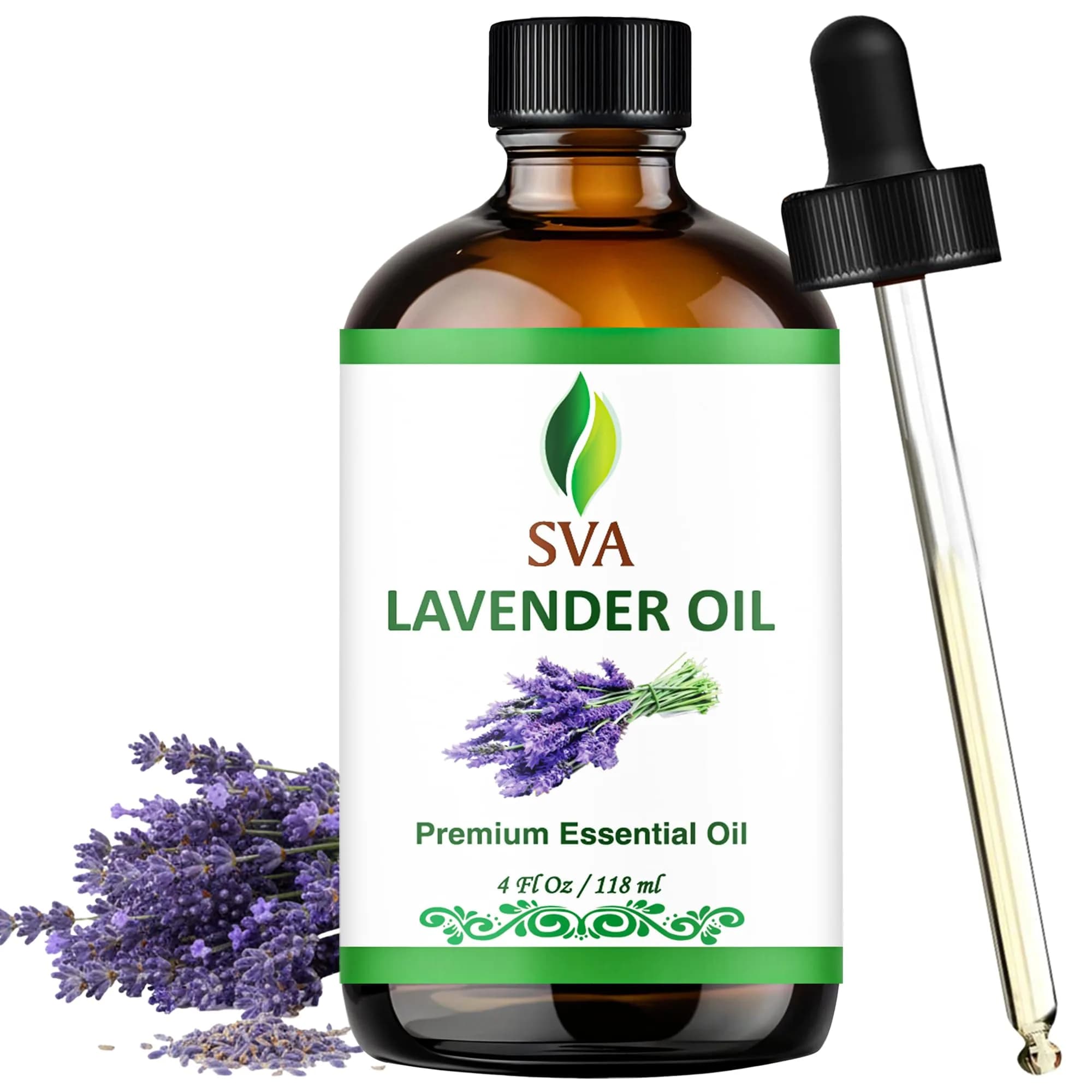 SVA ORGANICS Organic Eucalyptus Essential Oil 118 mL (4 Fl Oz) | Steam Distilled, Pure & Natural — Lavender / 4 Fl Oz