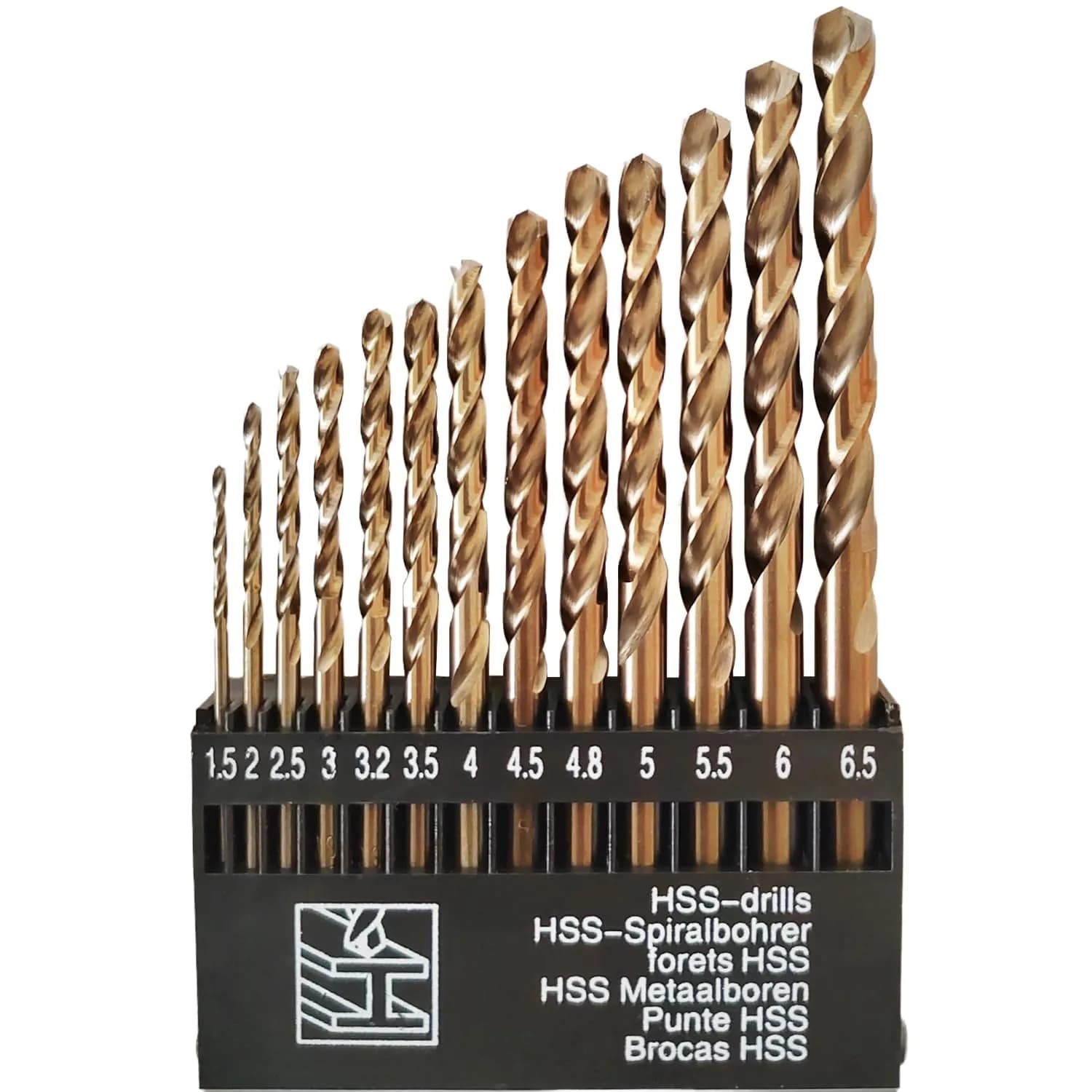 HYMNORQ 13-Pc M35 Cobalt Drill Bit Set, 1.5-6.5mm | Heavy-Duty Metalworking Tools