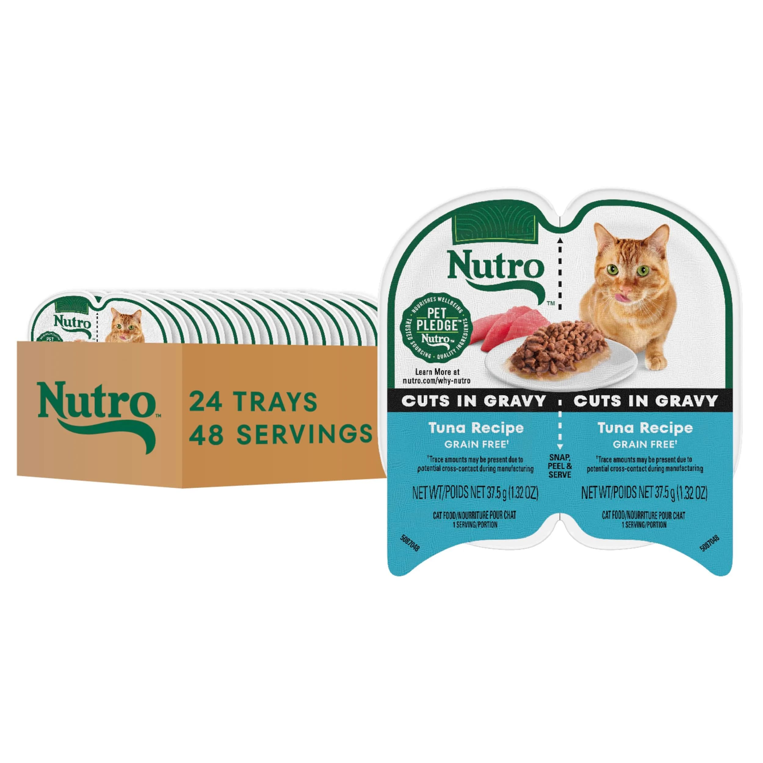 Nutro Perfect Portions Cuts Wet Cat Food, Tuna, 2.6 oz | Grain-Free, Moist & Complete Nutrition