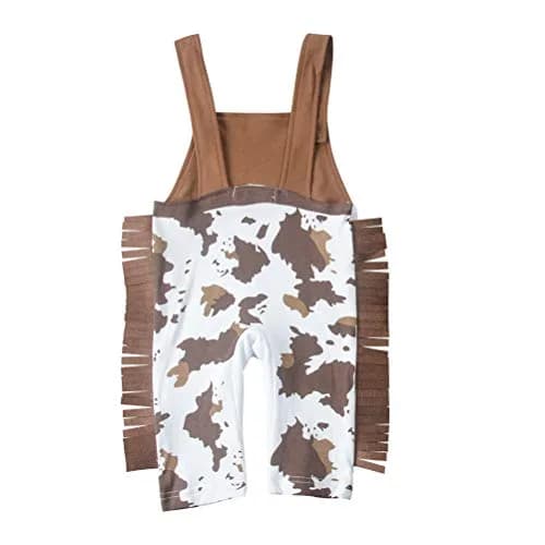 LXKIKMM Baby Cowboy Cowgirl Outfit Rodeo Halloween Costume, 3-6 Months | 4-Piece Western Romper Set thumbnail 3