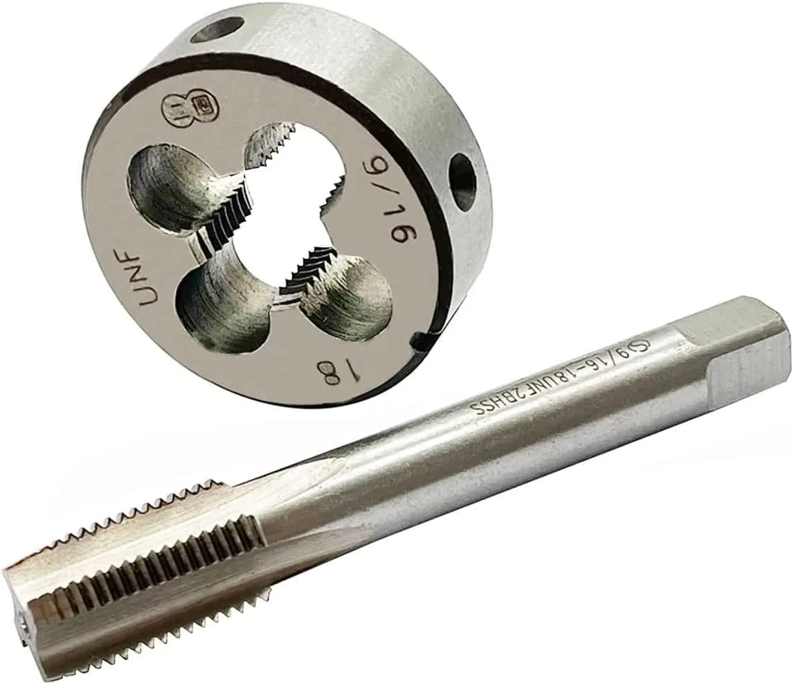 ASZLBYM 3/4-20 HSS Tap And Die Set | UNEF Machine Thread, Round Die, Right Hand, 3/4"-20 Thread (0.811 Fl Oz) — 9/16-18