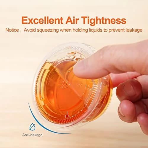 TashiBox 200 Pack of 2-Ounce Disposable Plastic Jello Shot Cups with Lids | Clear, Leak Proof, Food Grade thumbnail 4