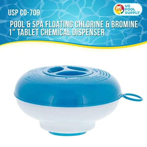 U.S. Pool Supply Pool & Spa Floating Chlorine & Bromine 1" Tablet Floater | Adjustable Chemical Dispenser for Pools & Spas thumbnail 2