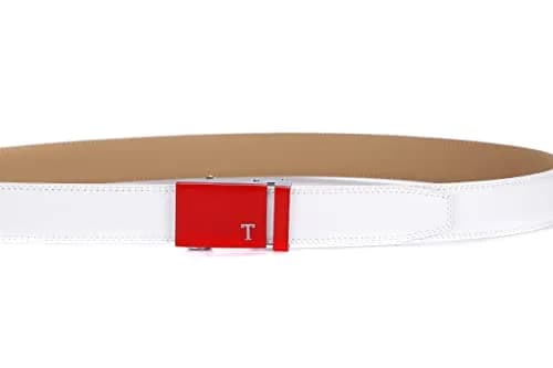Tonywell Mens Belts Leather Ratchet, Red | Adjustable Casual & Dress Belt for Men thumbnail 4