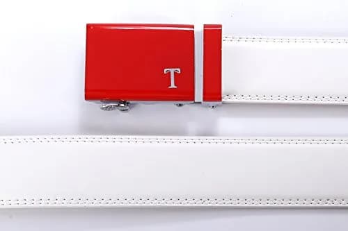 Tonywell Mens Belts Leather Ratchet, Red | Adjustable Casual & Dress Belt for Men thumbnail 6