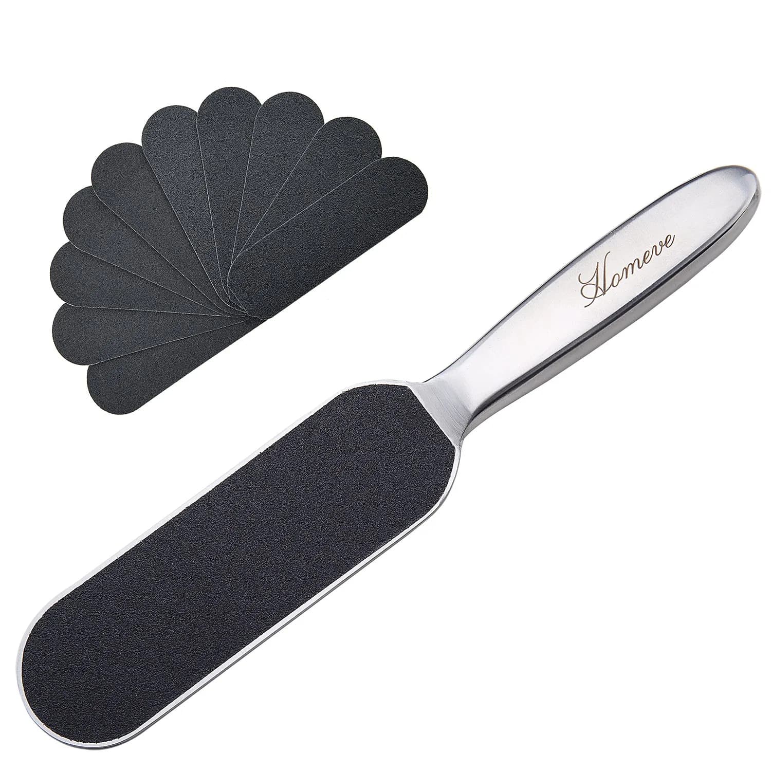 Homeve Pedicure Foot File Reusable Stainless Steel Cracked Skin Callus Remover Feet Rasp | Ergonomic & Durable - main product image