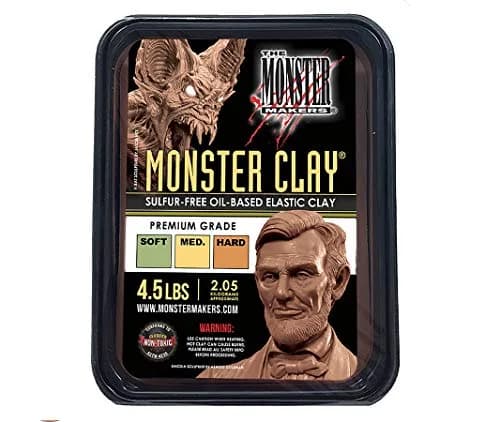 Monster Clay Premium Grade Modeling Clay 2.27 kg (5 lb) Brown | Re-usable Oil/Wax Based Sculpting Medium thumbnail 1