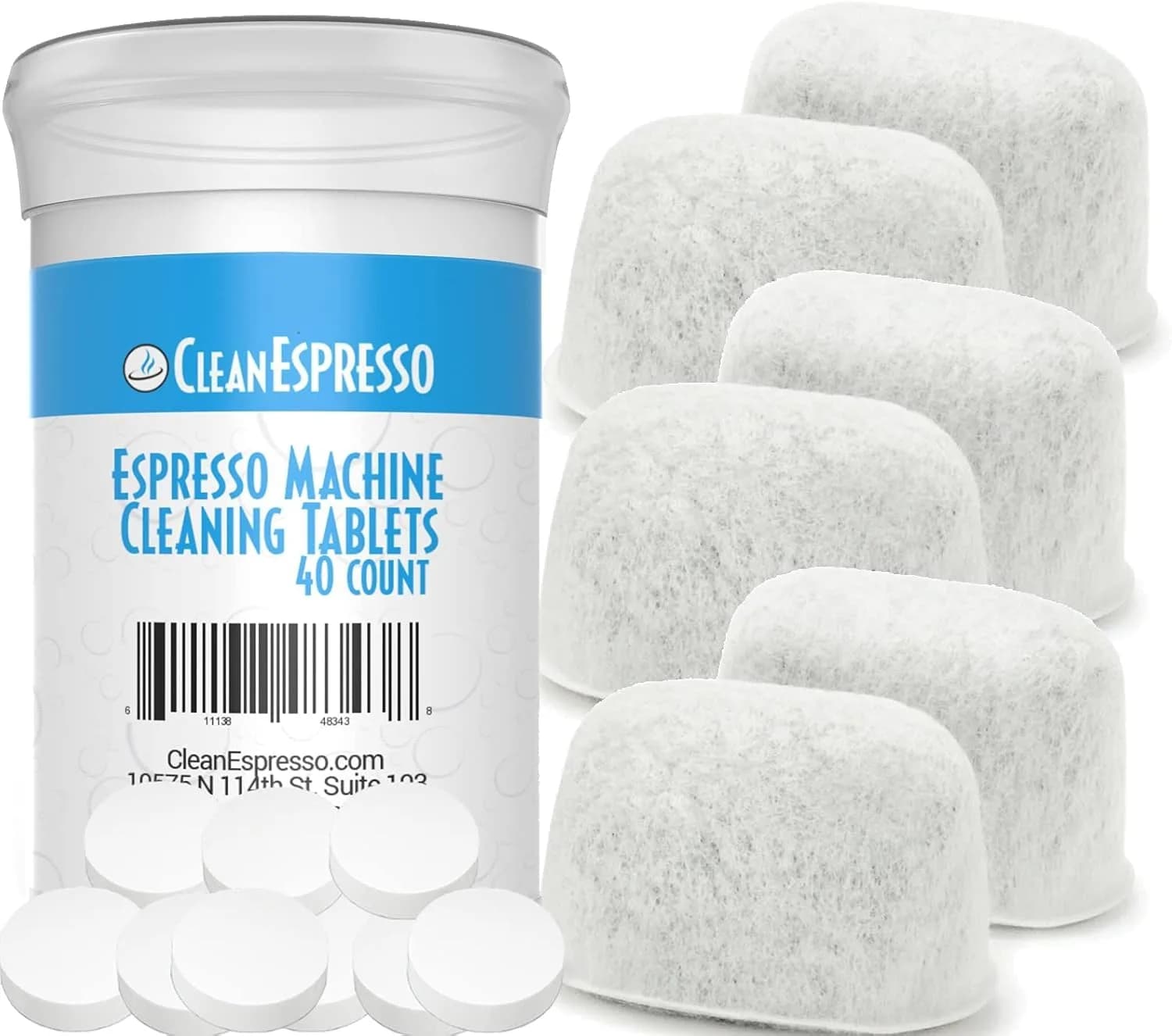 CleanEspresso Designed for Breville Cleaning Kit - 40 Tablets & 6 Water Filters | Better Tasting Espresso & Longer Machine Life - main product image
