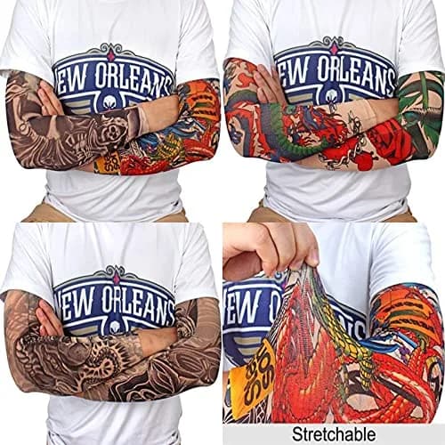 YARIEW Temporary Tattoo Sleeves for Men Arm Sleeves | Sun Protection & Party Decor (115 characters) thumbnail 2