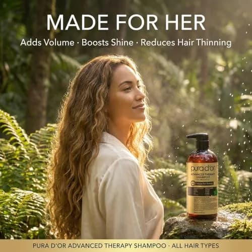 PURA D'OR Advanced Therapy Shampoo & Conditioner 473ml (16 Fl Oz) | Reduces Hair Thinning & Increases Volume thumbnail 9