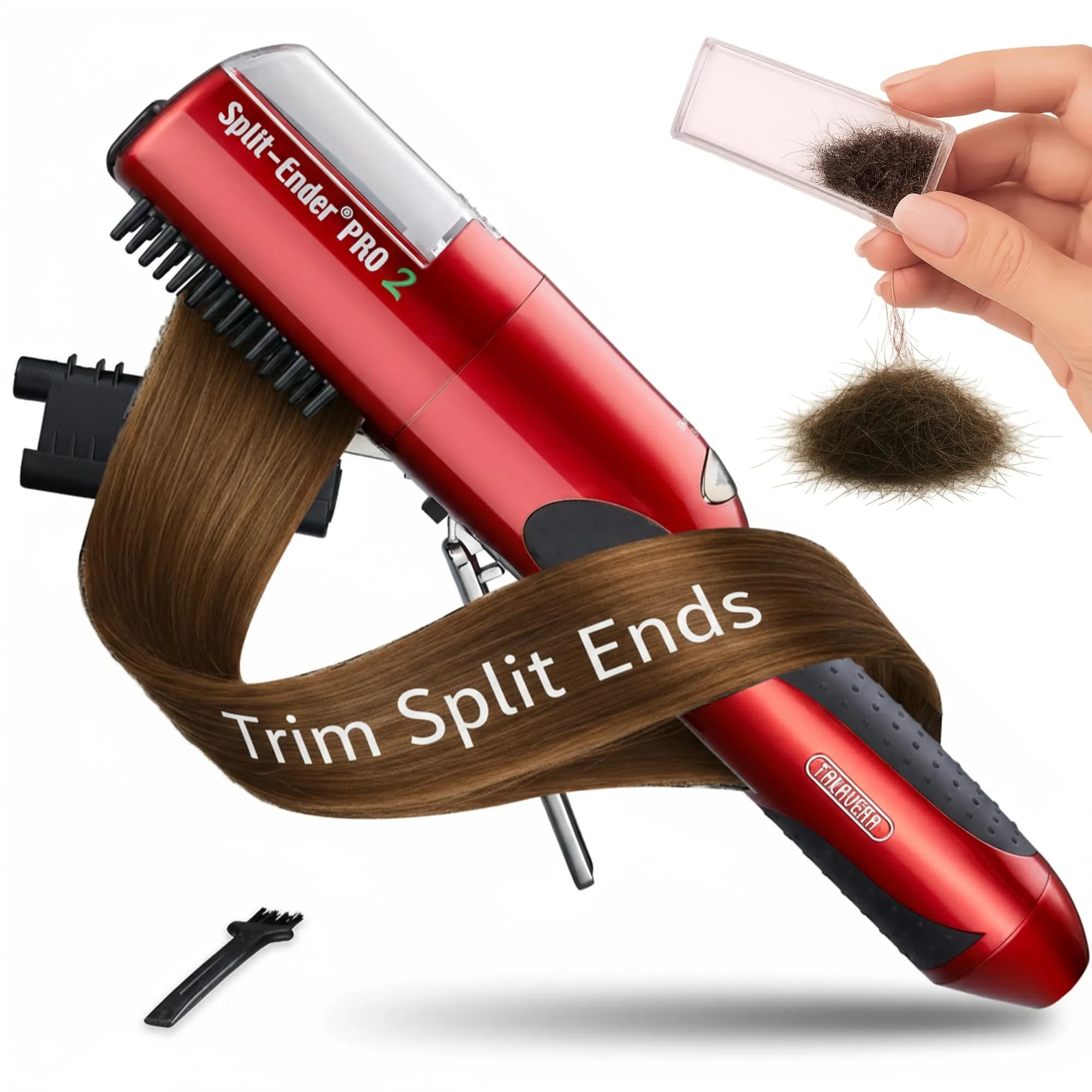 Split-Ender PRO Hair Trimmer - Cordless Professional Hair Tool for Damaged & Frizzy Hair | Black — Red / Classic