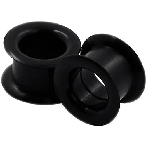 Oyaface Black Silicone Ear Tunnels 16mm | Hypoallergenic, Flexible & Stylish thumbnail 1