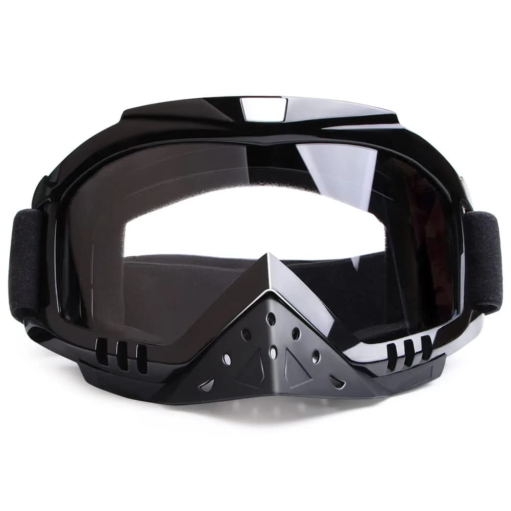 Dmeixs Motocross Goggles Full Rim Plastic, Multicolor Lens | Anti-Fog UV Protection — Clear Lens