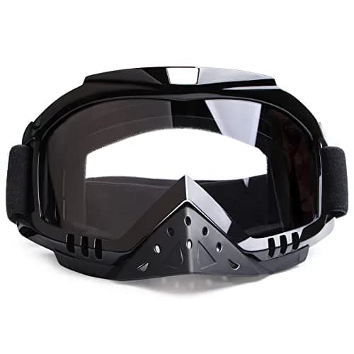 Dmeixs Motorcycle Goggles Motocross ATV Off Road Racing Goggles Clear Lens | Helmet Compatible thumbnail 1