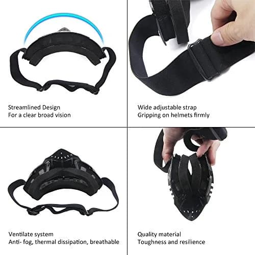 Dmeixs Motorcycle Goggles Motocross ATV Off Road Racing Goggles Clear Lens | Helmet Compatible thumbnail 4