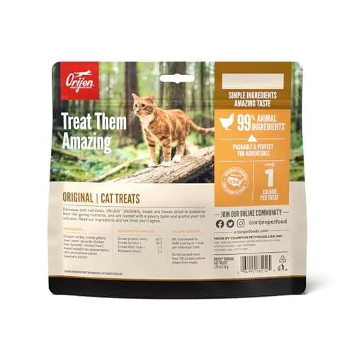 ORIJEN Original Freeze Dried Cat Treats 1.25 oz (35.4 g) | 99% Animal Ingredients, Grain-Free, High Protein thumbnail 2