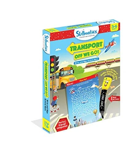 Skillmatics Transport Off We Go! Reusable Activity Mats with Dry Erase Marker | Ages 3-6 thumbnail 4
