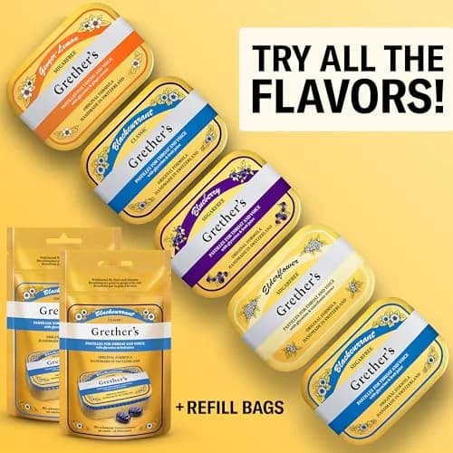 GRETHER'S Sugarfree Elderflower Pastilles 60g (2.1 oz) | Swiss Dry Mouth Comfort for Singers thumbnail 7