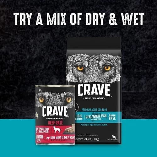 CRAVE Grain Free High Protein Adult Dry Dog Food, White Fish & Salmon, 4 lb. Bag | Protein-Rich, Grain-Free Nutrition for Dogs thumbnail 9