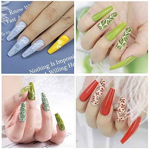 Biutee 19pcs Nail Art Stamping Plates Set with Stamper & Scraper | 15 Plates for Leaves, Flowers, Animals thumbnail 6