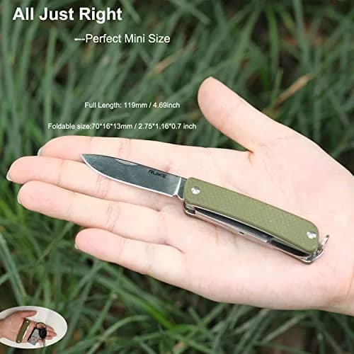 Ruike Small Pocket Knife Multitool 6 in 1 | High-Performance 12C27 Steel, G10 Handle, Compact & Versatile thumbnail 2