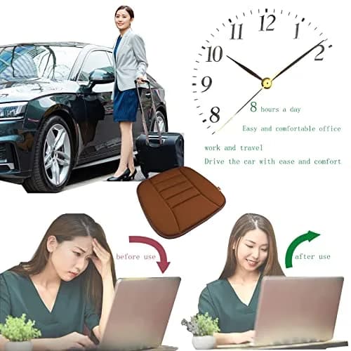 RaoRanDang Car Seat Cushion Pad with Memory Foam | 54cm x 46cm x 3cm (21.3" x 18.5" x 1.2") thumbnail 7