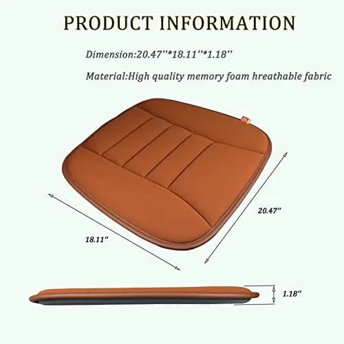 RaoRanDang Car Seat Cushion Pad with Memory Foam | 54cm x 46cm x 3cm (21.3" x 18.5" x 1.2") thumbnail 2