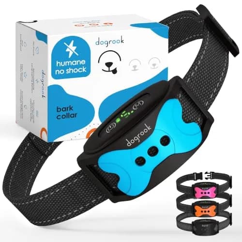 DogRook Humane Rechargeable Bark Collar for Dogs | 11-110lb, 9-22in Neck, Waterproof, Vibration & Beep thumbnail 1