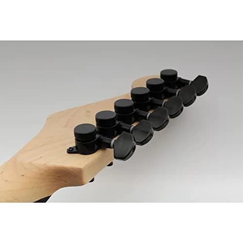 Musiclily Pro 6-in-Line Guitar Locking Tuners Tuning Pegs with 15:1 Gear Ratio, Black | Set of 6 for Strat/Tele Style Electric Guitars thumbnail 7