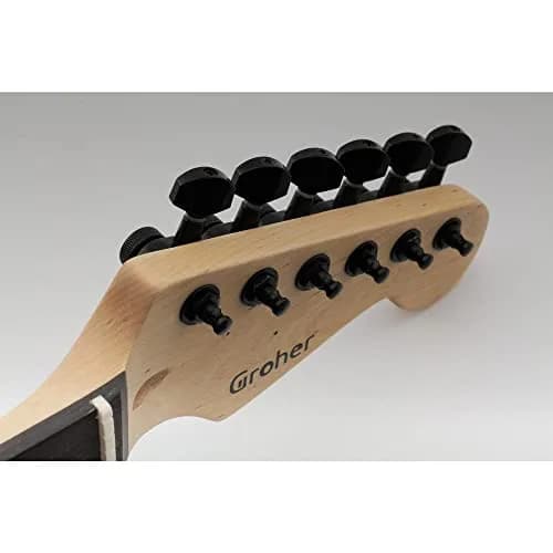 Musiclily Pro 6-in-Line Guitar Locking Tuners Tuning Pegs with 15:1 Gear Ratio, Black | Set of 6 for Strat/Tele Style Electric Guitars thumbnail 8