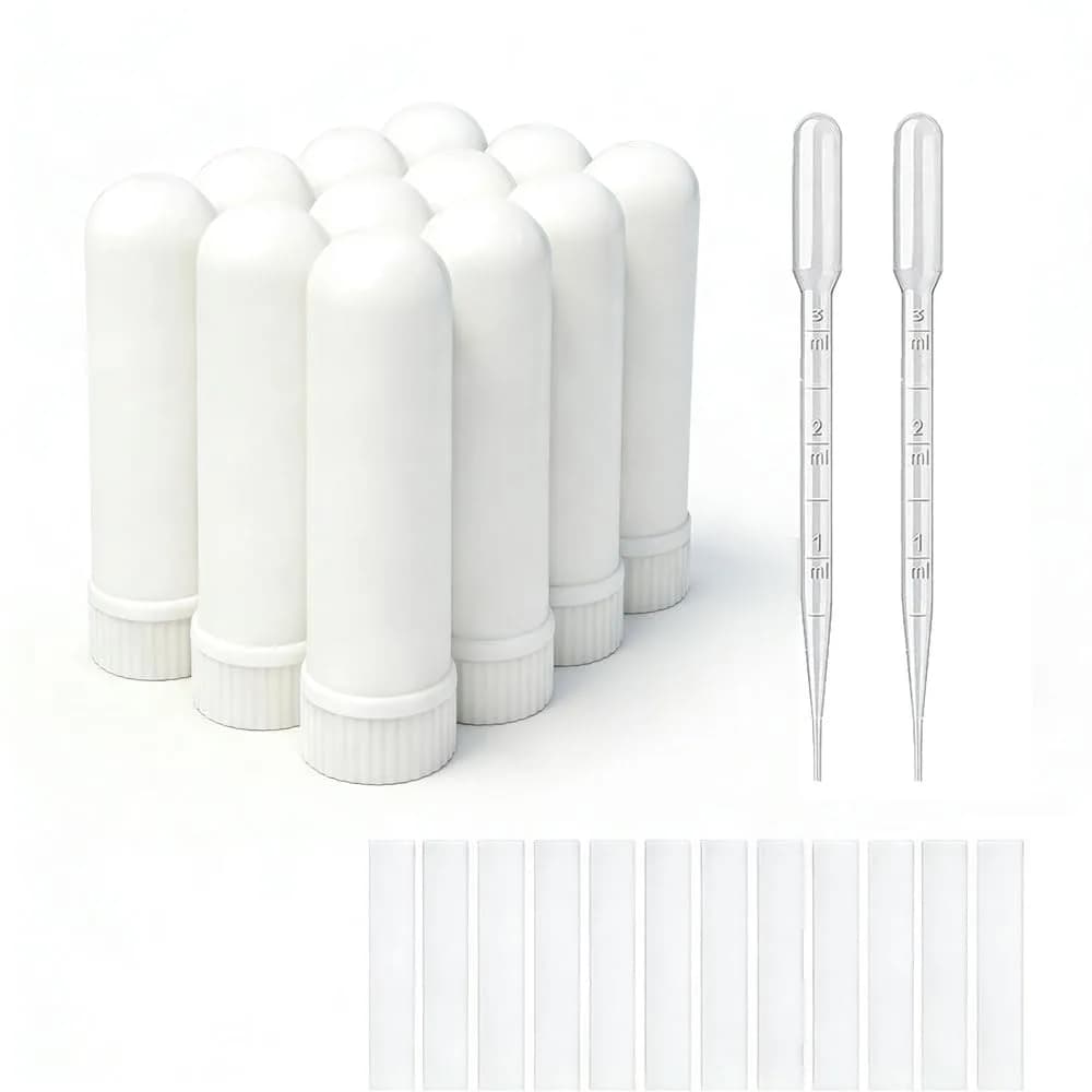 ZIOJOVK Blank Nasal Inhaler Sticks 12 Sets | Aromatherapy for On-the-Go Relief - main product image