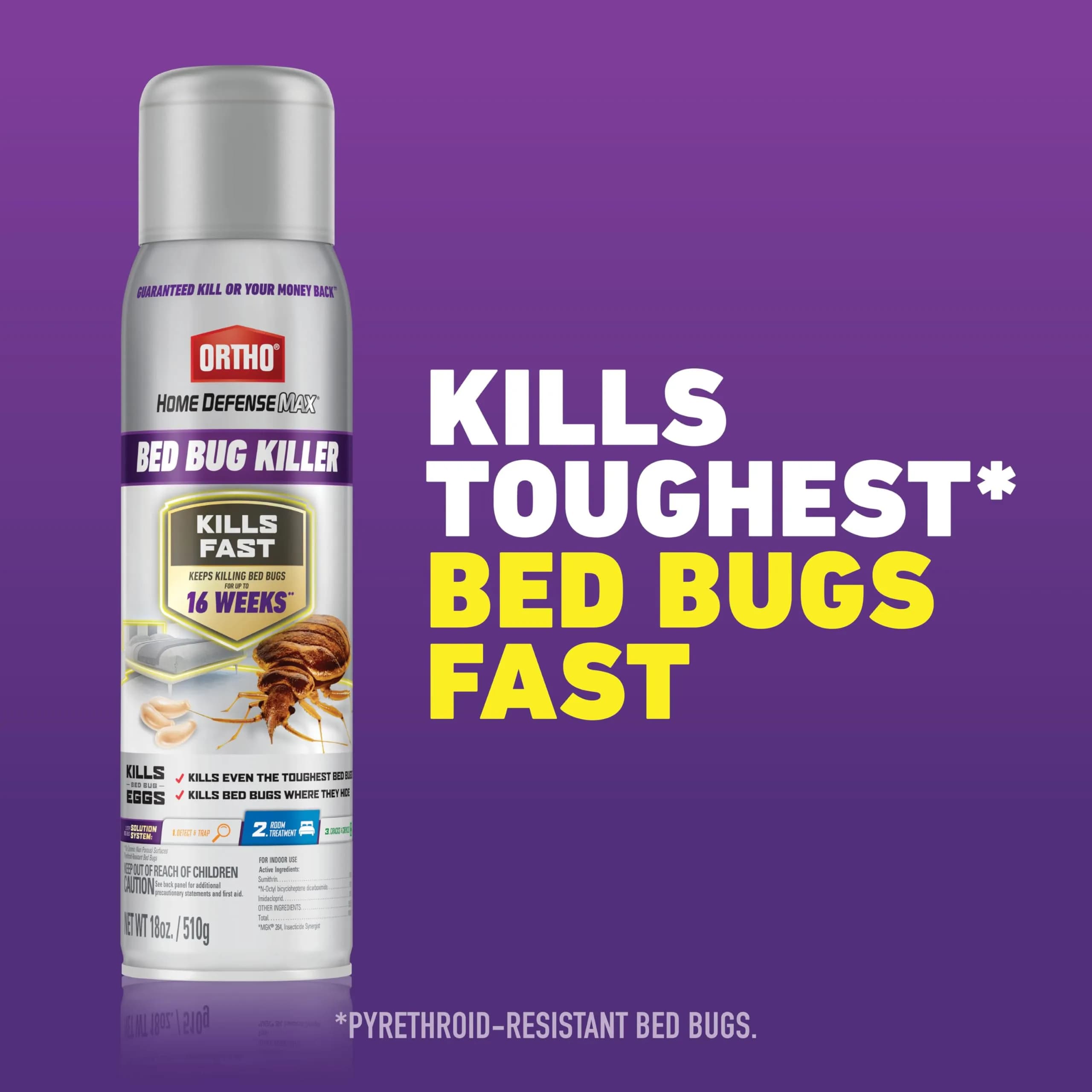 Ortho Home Defense Max Bed Bug & Flea Killer Aerosol Spray - Long-Lasting Insect Control for Your Home thumbnail 2
