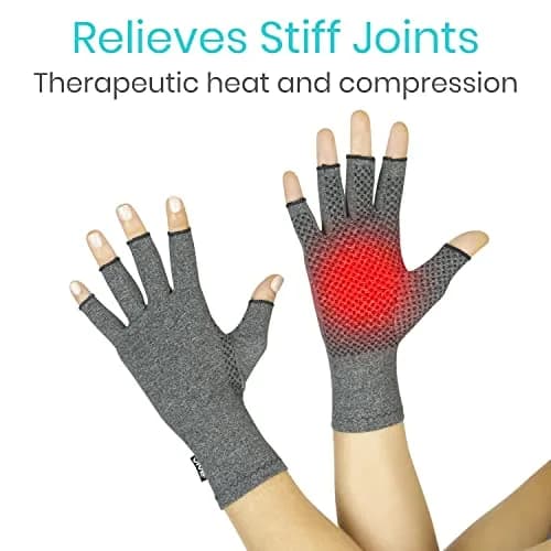 Vive Fingerless Compression Gloves for Arthritis - Textured Grip Men, Women | Support & Mobility thumbnail 4