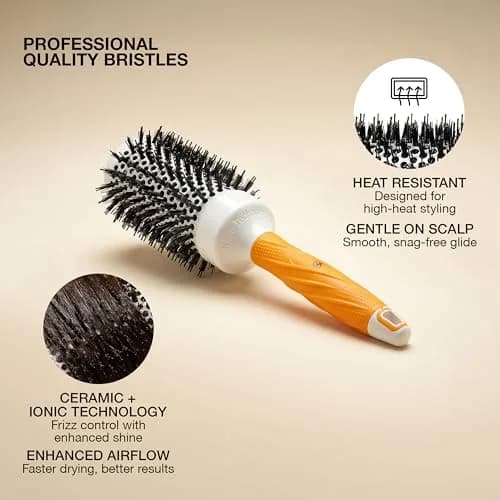 GK HAIR Global Keratin Large Thermal Round Brush 53mm | Anti-Static Frizz Control for Styling thumbnail 3