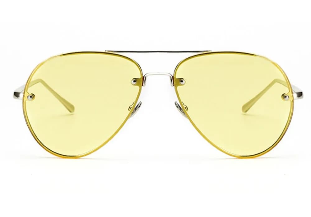 Freckles Mark Classic Oversized Aviator Sunglasses Gold Orange 62mm | UV400 Protection — Yellow