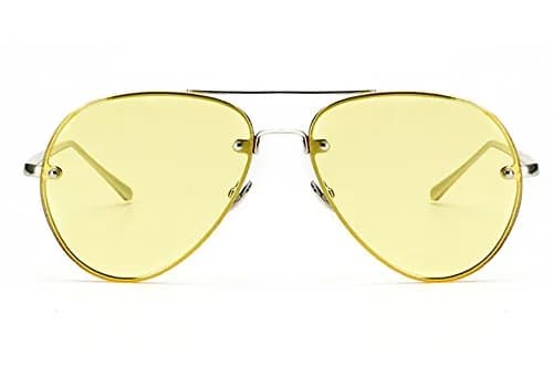 Freckles Mark Classic Oversized Aviator Sunglasses Gold Yellow 62mm | UV400 Protection thumbnail 1