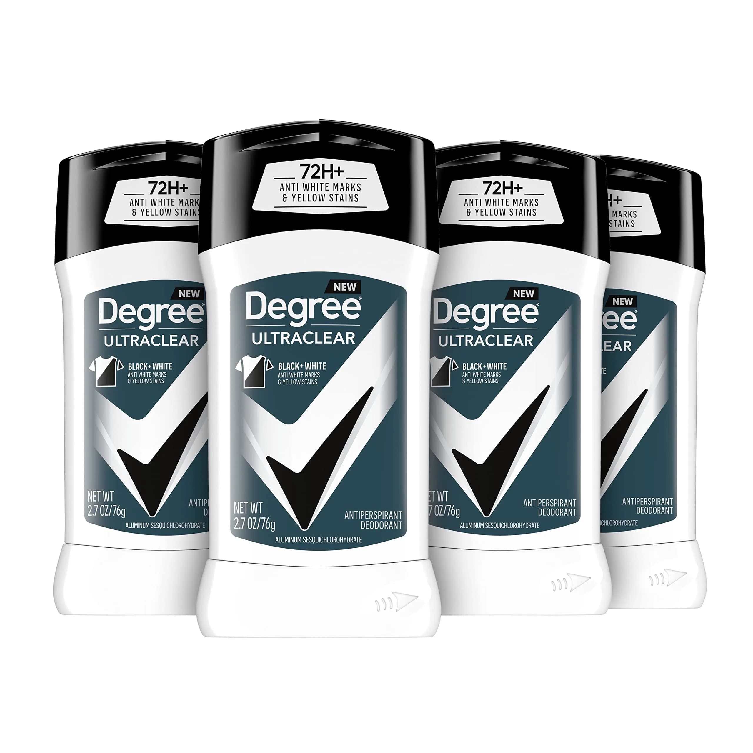 Degree Men UltraClear Antiperspirant Stick Black+White 5.4 oz (156 g) | 72-Hour Sweat & Odor Protection — UltraClear