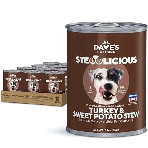 Dave's Pet Food Wet Dog Food, Turkey & Sweet Potato Stew, 13.2 oz | Grain-Free, USA Made, All Natural thumbnail 1