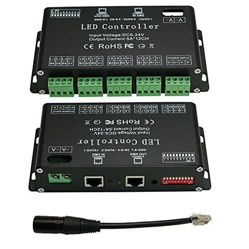 AMKI DMX 512 LED Decoder Controller for RGB Tape Strip Light Dimmer Driver (12 Channel) thumbnail 1