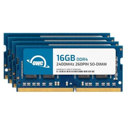 OWC Memory 64GB (4X 16GB) DDR4 CL17 PC4-19200 2400MHz SO-DIMM RAM for Laptops thumbnail 1
