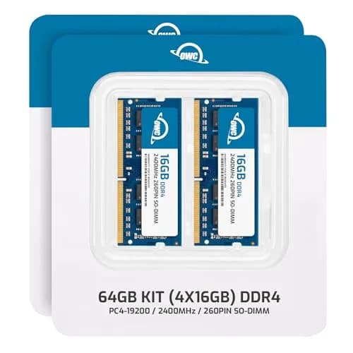 OWC Memory 64GB (4X 16GB) DDR4 CL17 PC4-19200 2400MHz SO-DIMM RAM for Laptops thumbnail 2