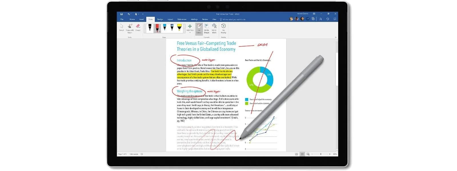 Microsoft Surface Pen Platinum Model 1776 with Eraser | 4096 Pressure Points, Low Latency, Tilt Support thumbnail 3