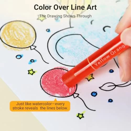 KOKUYO Transparent Oil Gel Crayons 10 Colors | Non-Toxic, Assorted Colors thumbnail 4