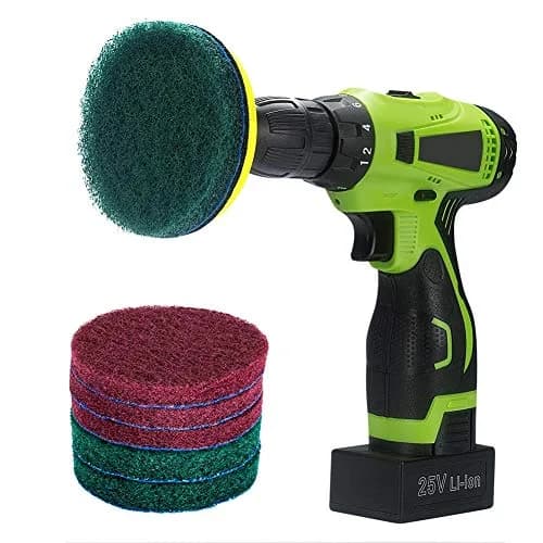 Kichwit Red Cleaning Brush 4 Inch (10.16 cm) | Attaches to Any Cordless Drill thumbnail 1